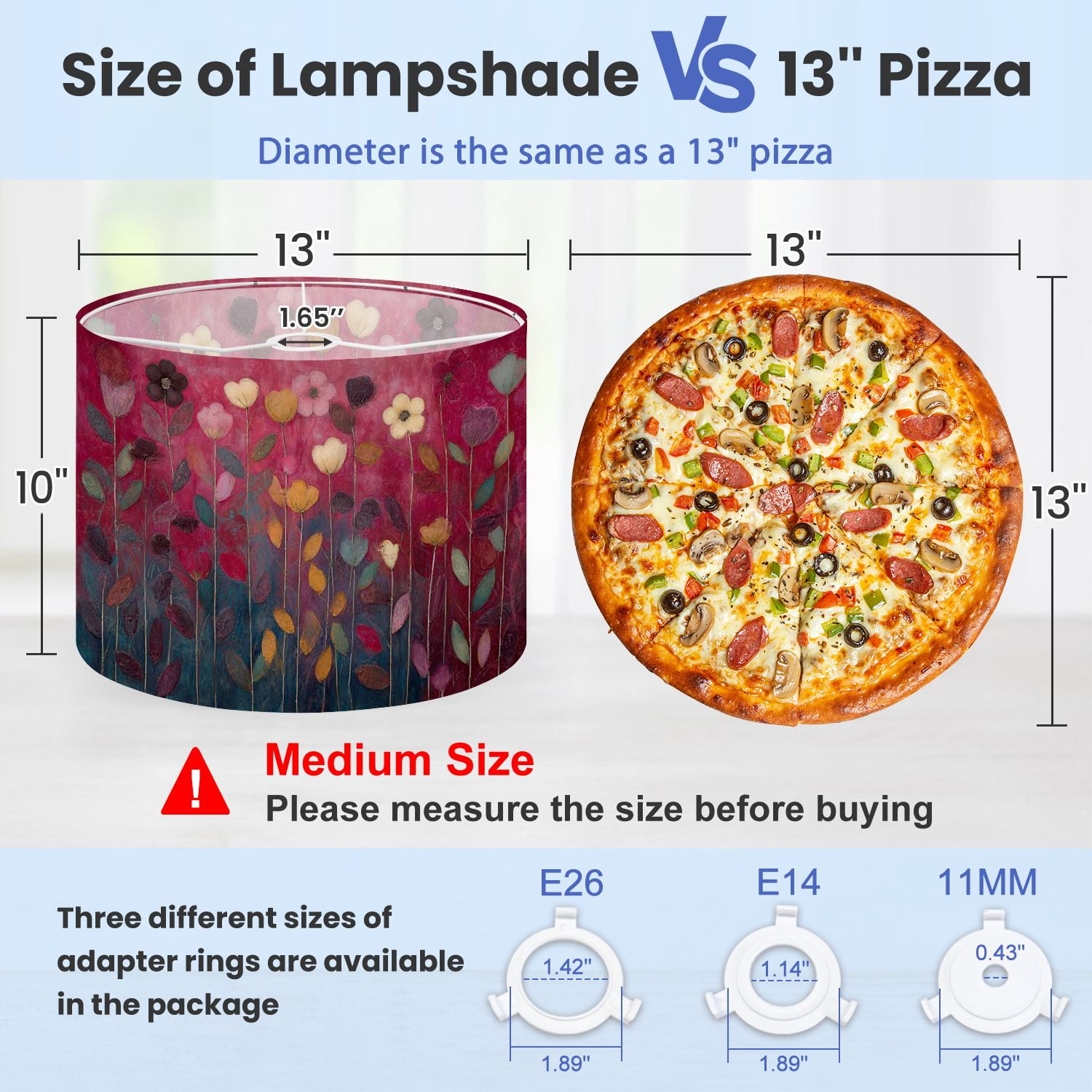 Linen Drum Lampshades Red Floral Burgundy Leaf Vintage Boho Flower Colorful Flowers 13"x13"x10" Light Shade for Table Lamps Floor Lamps Drum Lamp Shades Lampshade Replacement Assembly Required