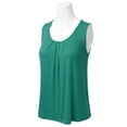 thumbnail image 4 of Doublju Women's Sleeveless Tank Ruched Cowl Neck Stretch Top Summer Shirts TEAL 2XL Plus Size, 4 of 5