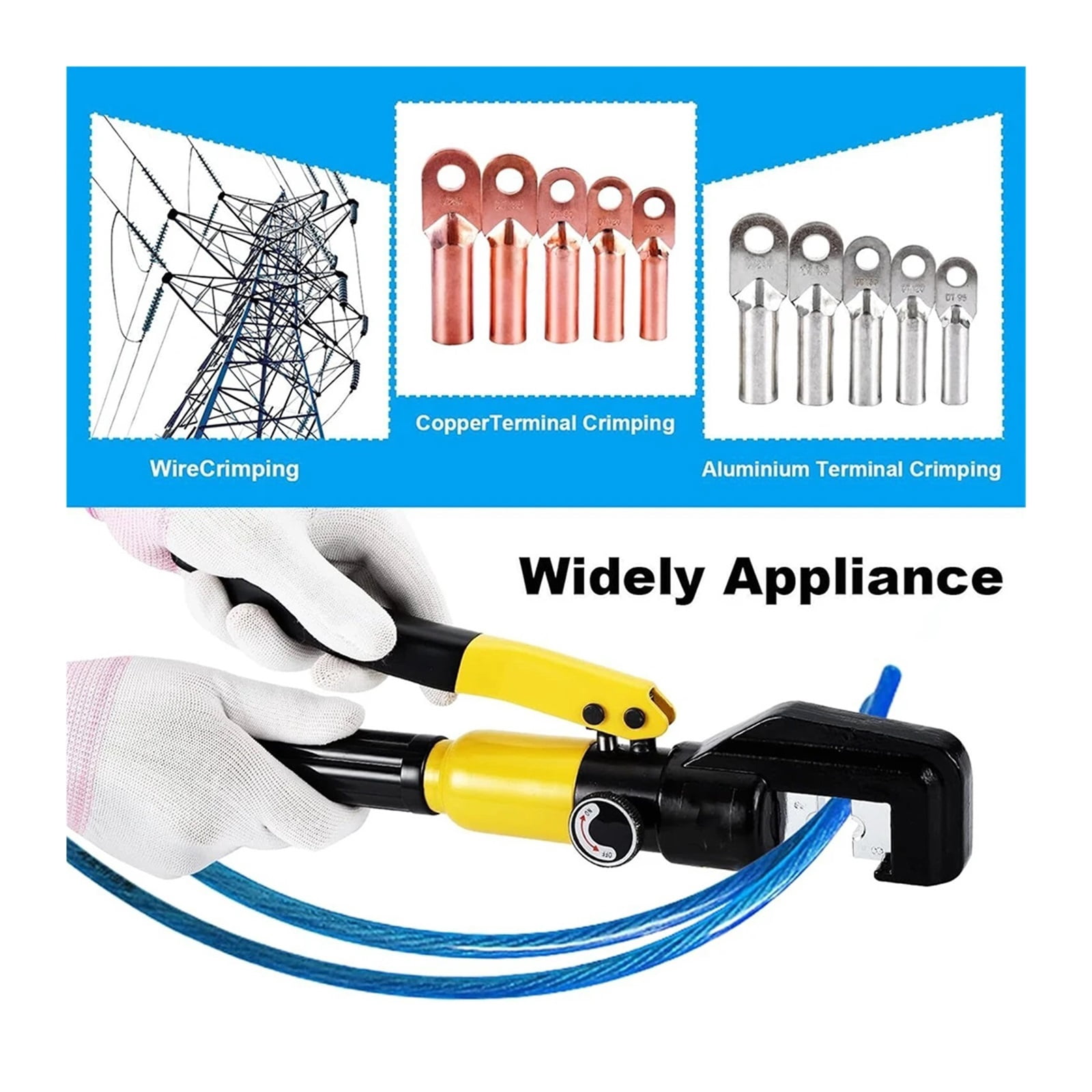 Good Sale Wire Battery Cable Lug Terminal Crimper Crimping Tool Cable Lug Crimper Plier 4-70mm2 Pressure 5-6T ,Professional Tools