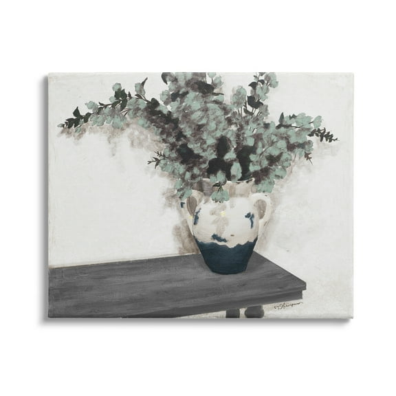 Stupell Industries Eucalyptus Plant Pot Realistic Rustic Botanical Country Painting,48 x 36, Design by Tiffany Hakimipour