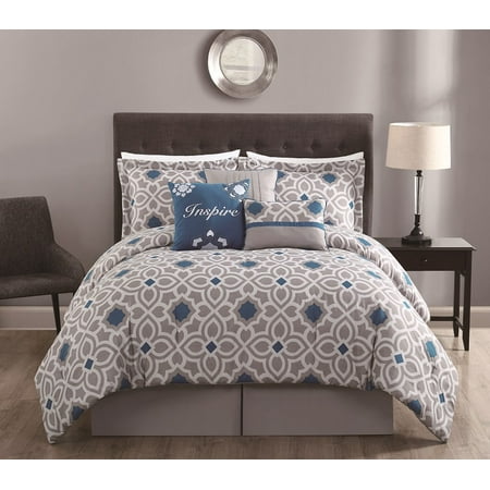 7 piece inspire teal gray comforter set walmart com 7 piece inspire teal gray comforter set walmart com