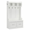 thumbnail image 1 of Bowery Hill 40W Engineered Wood Hall Tree and Shoe Bench with Doors in White Ash, 1 of 7