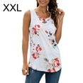 thumbnail image 1 of Chaleco de mujer Boho sin mangas camiseta sin mangas con estampado floral camiseta con cuello en V, blanco, XXL Noticed AP002566-05, 1 of 7