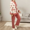 thumbnail image 6 of Women's pajamas set double-faced fleece pajamas cardigan with buttons autumn and winter full set pajamas, 6 of 7