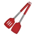 thumbnail image 2 of On Sale!npkgvia Cooking Utensils,Pack of 2 Silicone Solid Turner Non Stick Slotted Kitchen Spatulas High Heat Cooking Utensils Ideal Cookware for Fish Eggs Pancakes,Cooking Gadgets,Red, 2 of 9