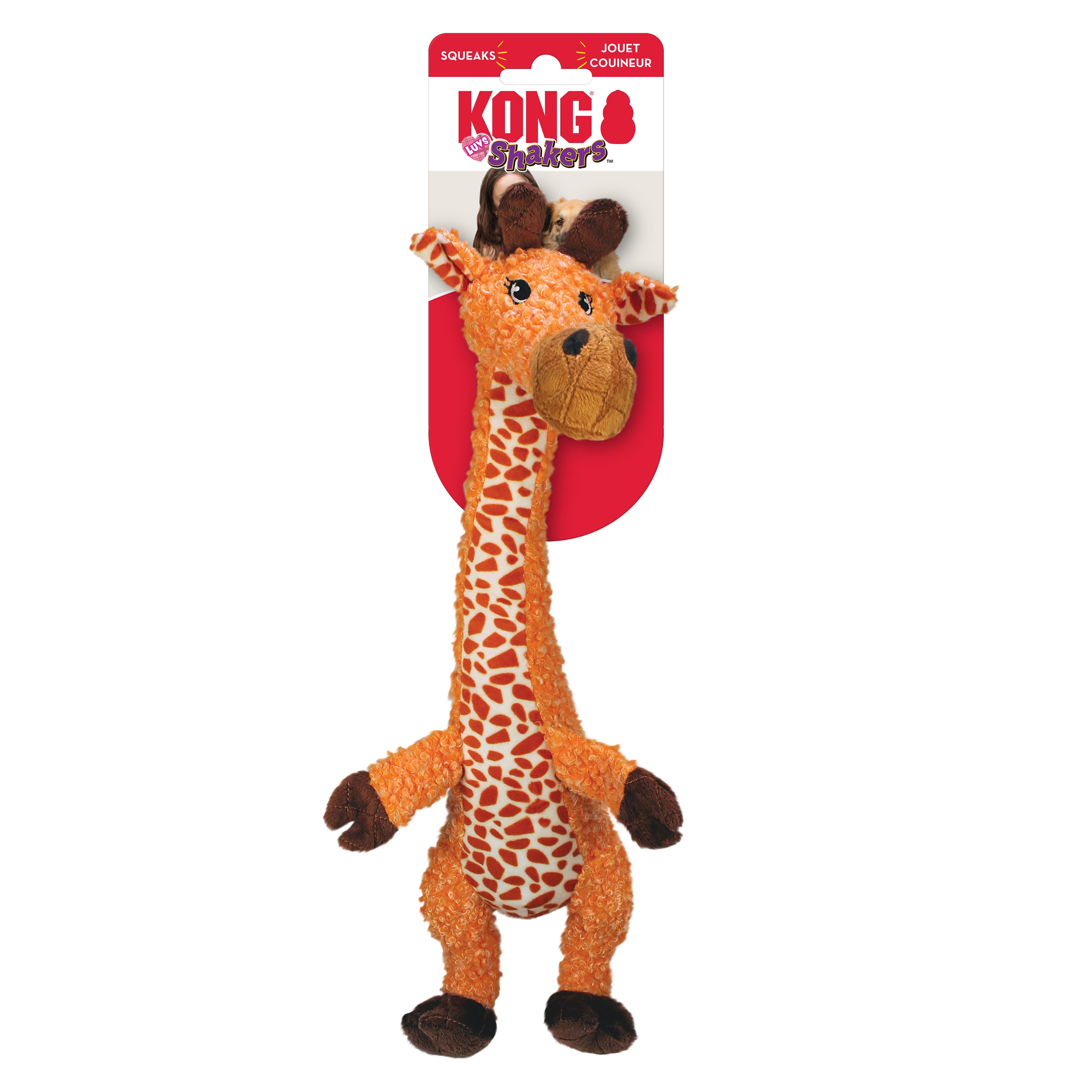 KONG® Shakers Luvs Squeaker Dog Toy, Giraffe, Small