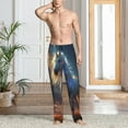 thumbnail image 4 of Salouo Starry Light White Horse Print Pajama Pants for Men, Lounge Pants Elastic Waistband Casual Men's sleepwear Loungewear Sleep Pajama Pant -XX-Large, 4 of 7