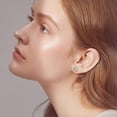 thumbnail image 4 of Diamond Flower Stud Earrings Spring Dainty Crystal Cherry Blossoms Jewelry Senior Sense Of Temperament Plumeria Studs, 4 of 5