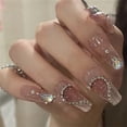 thumbnail image 6 of Fofosbeauty 24pcs Press on False Nails Tips, Coffin Fake Acrylic Nails, Love Diamond Relief, 6 of 8