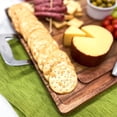 thumbnail image 3 of Dexas Acacia Wood Charcuterie Board with Stainless Steel Handles – Large 20x15 Serving Board for Cheese, Meats, Appetizers & Snacks – Durable Wooden Cutting & Serving Tray for Kitchen & Entertaining, 3 of 8