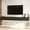 86.6" Black, variant on HIUU 69" Dark Wood TV Stand with 16 Color LEDs,Modern Wood TV Stand with Storage,Rustic Floating Wall Mounted TV Stand for 55 60 65 Inch TV for Living Room