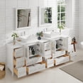 thumbnail image 4 of Vanity Art 84" Double Sink Bathroom Vanity Set with Engineered Marble Top and Free Mirrors, 4 of 9