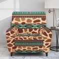 thumbnail image 2 of HELLHERO Giraffe Geometric Stripe Recliner Furniture Slipcover with Brushed, 4 Pcs Recliner Slipcovers with Soft Pet Proof Recliner Chair Slipcover for Kids Pet Single Sofa Chair, 2 of 8