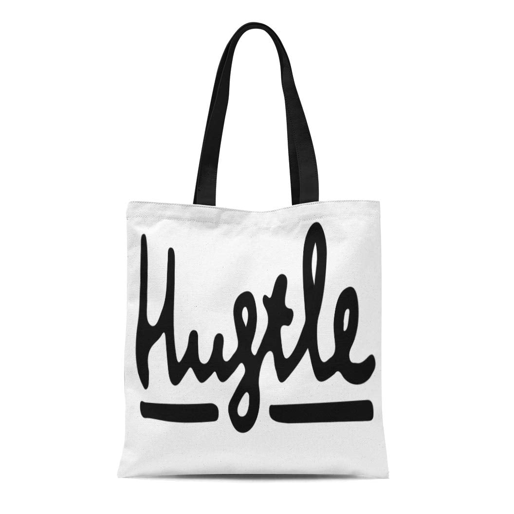 ASHLEIGH Canvas Tote Bag Hustle Graphics for Vintage English Phrase in ...