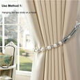 thumbnail image 3 of Visland 2 Pack Acrylic Pearl Curtain Tie Backs Curtain Hooks, Elegant Beads Curtain Rope Straps, Decorative Holdbacks Curtain Holders, 29in, 3 of 7