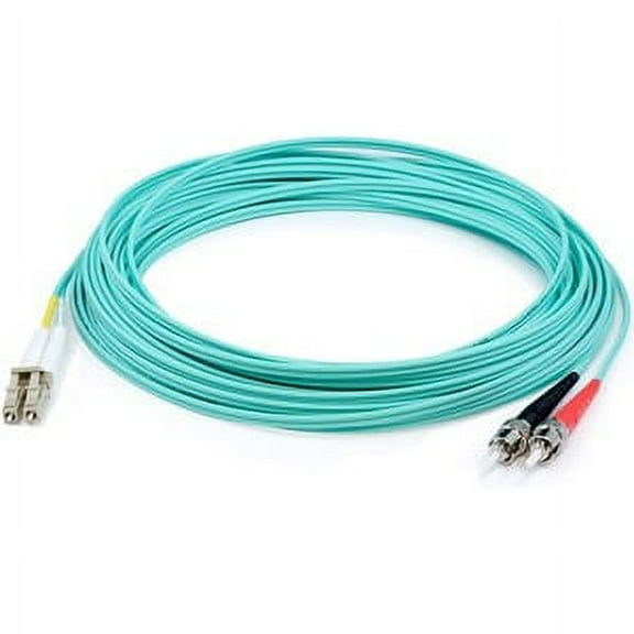 1M LC/ST MMF FIBER LOMM 50/125 OM3 DUPLEX AQUA PATCH CABLE