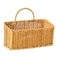 thumbnail image 2 of Cyenie Wall Mounted Imitation Rattan Storage Basket Light Yellow, Kitchen Onion Garlic Hanging Basket Bathroom Toiletries Organizer, 2 of 9
