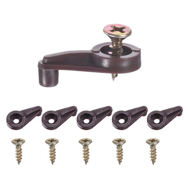 Uxcell 200 Pack Glass Retainer Clips with Screw 4mm Ball Type for Cabinet Brown