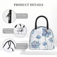 thumbnail image 5 of Ratiio Pale Blue Lotus Flowers Print Insulated Lunch Bag Women Reusable Lunch Box with Pocket for Work Picnic Travel, 5 of 6