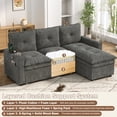 thumbnail image 5 of ANPOO 81" Convertible Sectional Pull Out Sleeper Sofa Bed with Storage Chaise & USB Charging, 5-Level Adjustable Backrest, Cloud-Soft Chenille Couch for Small Space Living Room, 5 of 9