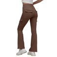 thumbnail image 1 of Pantalones casuales acampanados con bolsillos para mujer - Athleisure/yoga, poliéster, todas las estaciones, S-XL, 1 of 3