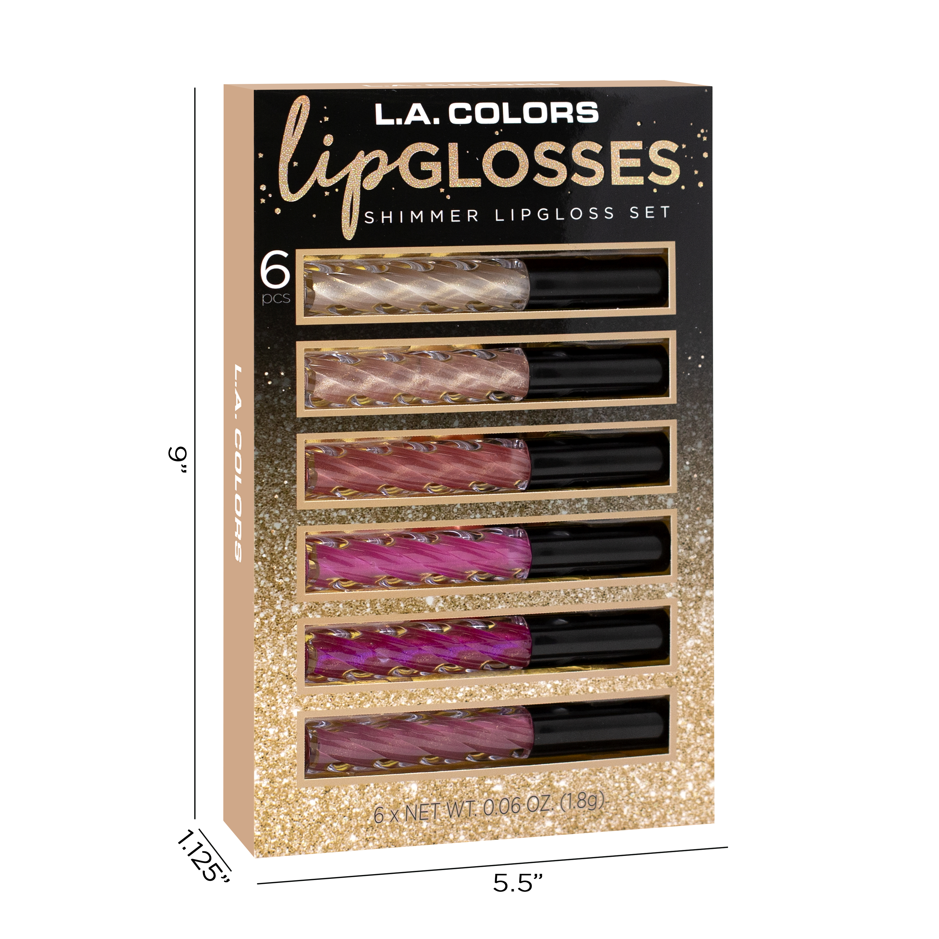 ($15 Value) L.A. Colors Shimmer Gift Set Lip Glosses, Shimmer Finish, 6 Piece - image 3 of 7
