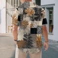 thumbnail image 6 of Yopmin Mens Hawaiian Shirt Geometric Print Button Down Beach Shirts Short Sleeve Fashion Tops for Vacation Travel, 6 of 8