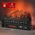 thumbnail image 5 of TURBRO Eternal Flame Infrared Electric Fireplace Logs, 23" Remote Control Fireplace Insert Log Heater, Realistic Lemonwood Ember Bed, Thermostat, Timer, 1500W Black, 5 of 7