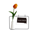 thumbnail image 1 of South Dakota USA mapa silueta Tarjeta de jarrón artificial de tulipanes, 1 of 3