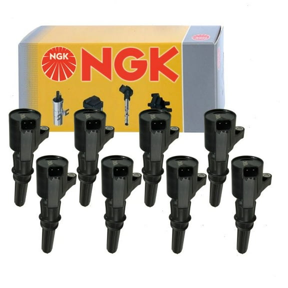 8 pc NGK Ignition Coil compatible with Ford E-150 4.6L 5.4L V8 2003-2014 (Full Shop Pack)