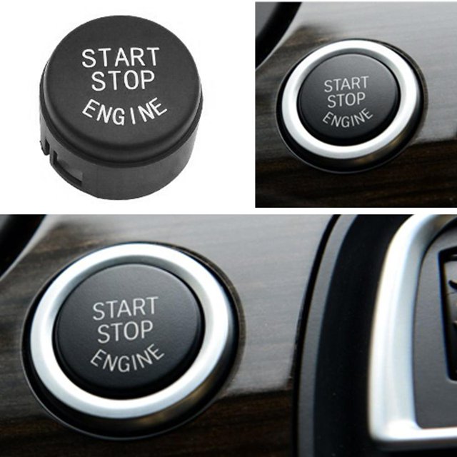 Cubierta de interruptor de botón de arranque y parada de motor para BMW F01 F02 F10 F11 negro Sywqhk Accesorios para autos y motos