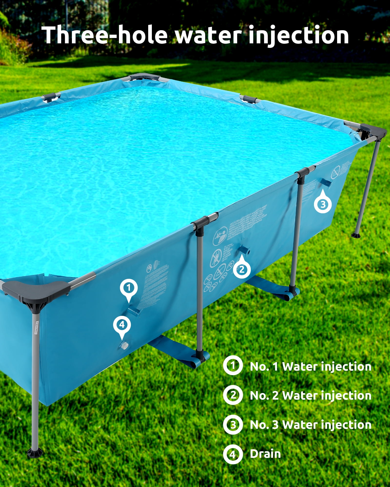 GASKY 10FT Swimming Pools All-Season Versatility Above Ground Swimming Pool 1010 Gallons for Pets Adults Family Teenagers Blue Just Pool