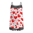 thumbnail image 5 of Goodtrade8 Lace PJS for Women Shorts & Tops Heart Print Homewear Casual Summer Sleeveless 2 Pieces Loungewear PJS Womens Pajamas Homewear, 5 of 5