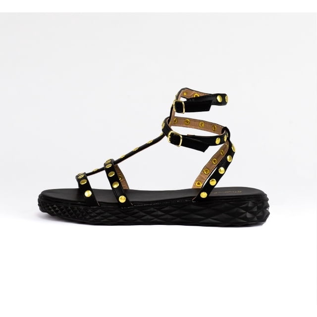 Sandalia Casual con estoperoles para Dama Hanna MX Fire Black