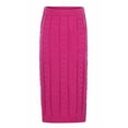 thumbnail image 6 of Women's Winter Chunky Cable Knit Long Skirt 2 Piece Outfit Sweater Sets Rose Red XL, 6 of 10