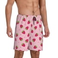 thumbnail image 2 of Wukai Strawberries Men’s Short Pajama Pants With Pockets Soft Sleep Pj Shorts for Men-X-Large, 2 of 6