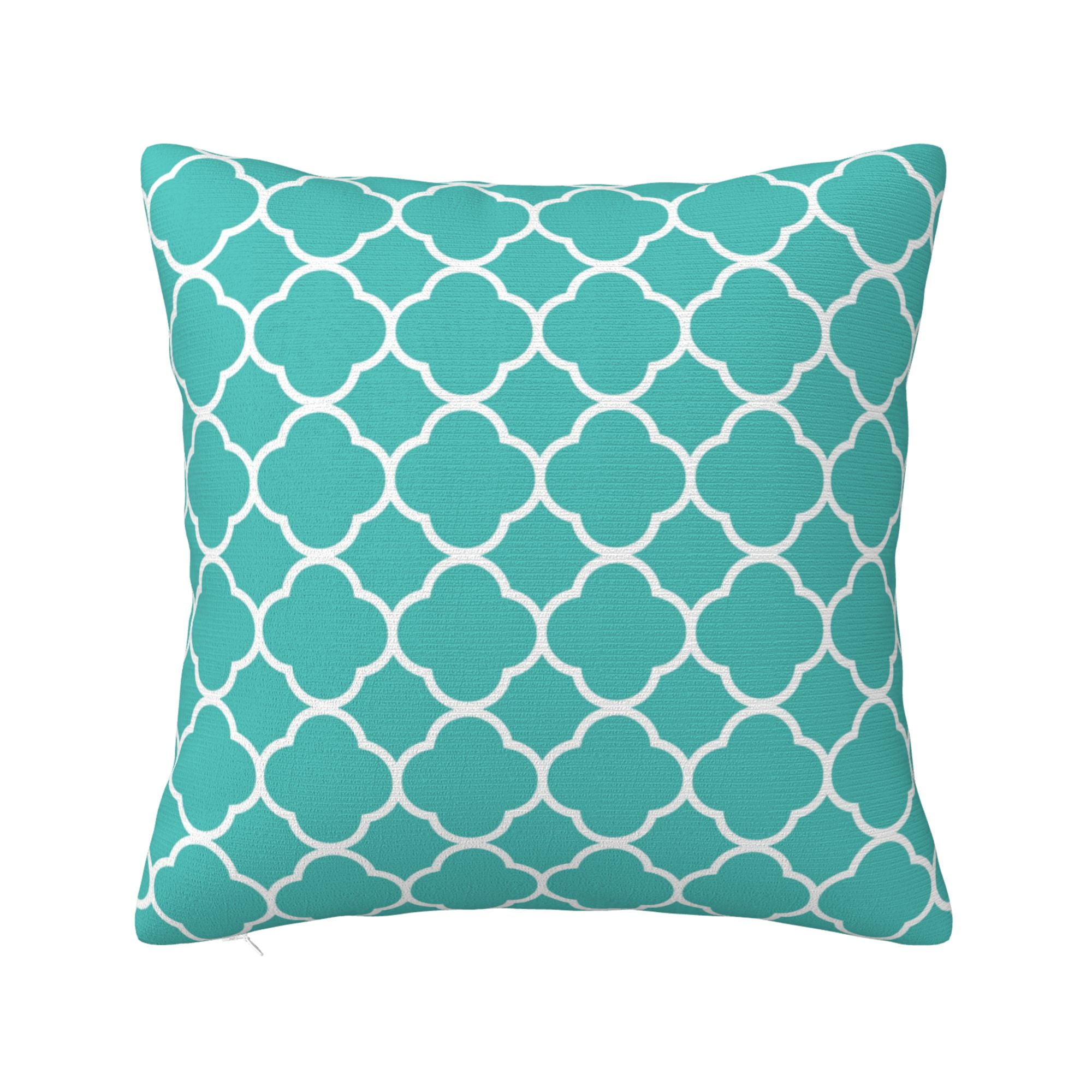 ZICANCN Green Teal Quatrefoil Decorative Throw Pillow Covers, Bed Couch