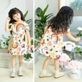thumbnail image 4 of gdxvjhbj Robe Préado Robes Filles Robe Fille Tout-Petit Décontractée Fête Imprimé Robe Ligne A Robe d'Été 4T 5T (Blanc,4-5 Ans), 4 of 5