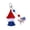B, variant on USA Patriotic Tassel Keychain - Red White Blue Mini Cross/Heart Charm Set, Compact Size, Tassel Design for Bag Decor, 4th of July Gift & Daily Accessory