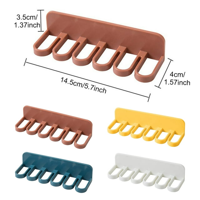 stanreset Hanging Hook Self Punch-less Towel Heavy Duty Hooks Wall Rag Multi-purpose Organizer Hanger Household Kitchen Red