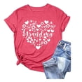 thumbnail image 1 of WEAIXIMIUNG T-Shirt Décontracté d'Été pour Femmes, Col Rond, Imprimé Lettres Anglaises, Manches Courtes, Coloré, 1 of 2