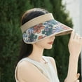 thumbnail image 6 of YooGuoGuo Floral Print Visor Hats for Women Wide Brim Summer Cap Fashionable UV Protection Hat for Outdoor Beach Gardening, 6 of 9