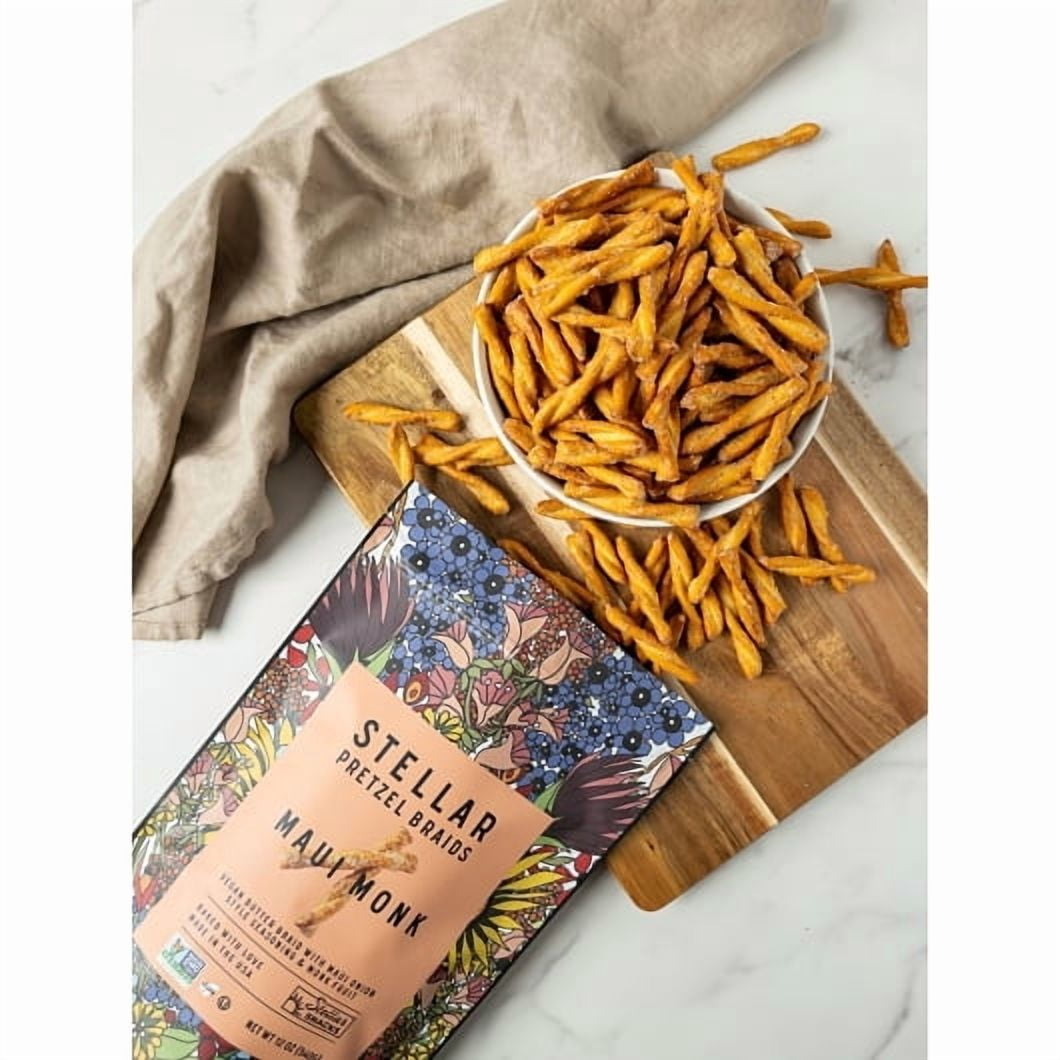 Stellar Snacks Maui Monk Pretzel Braids Resealable Pouch, 12 Ounce