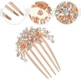 thumbnail image 4 of Unique Bargains Women Rhinestone Inlaid Flower Hair Comb Hair Accessory Hair Side Comb Clips  Rhinestone Head Pieces White, 4 of 7