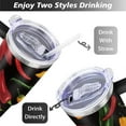 thumbnail image 5 of 40oz Cute Red Chili Stainless Steel Flip Straw Tumbler Spill Proof Travel Cup Double Wall Vacuum Insulated Coffee Mug with Top Handle, 5 of 6