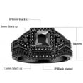 thumbnail image 2 of Black Matching Rings His and Her Rings Couple Rings 1ct CZ Wedding Ring Sets Men Wedding Band, 2 of 6