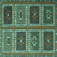 thumbnail image 1 of Ahgly Company Indoor Square Abstract Turquoise Blue Contemporary Area Rugs, 8' Square, 1 of 4