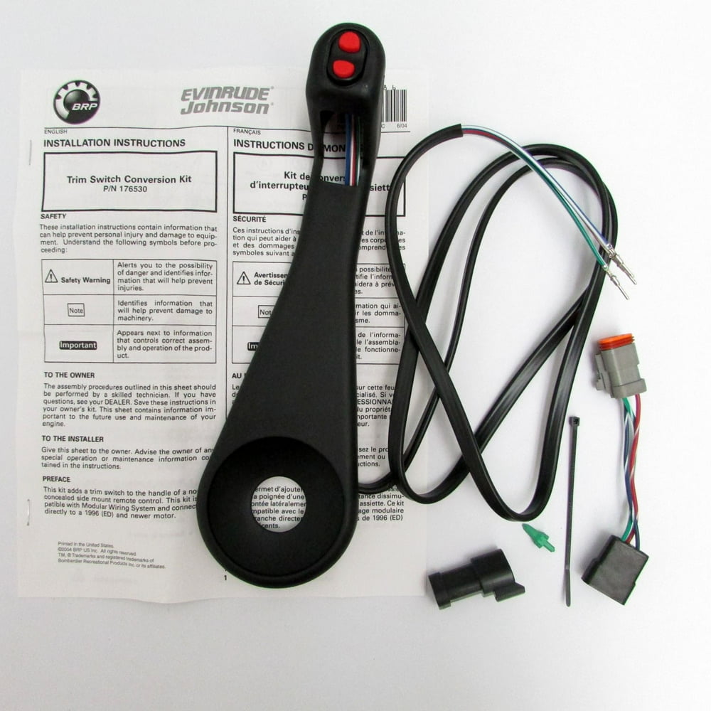 johnson/evinrude/omc new remote control trim switch conversion 0176530