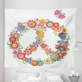thumbnail image 1 of Colorful Tapestry, Peace Flower Colorful Illustration About Equality Peaceful World Dreamlike, Fabric Wall Hanging Decor for Bedroom Living Room Dorm, 5 Sizes, Multicolor, by Ambesonne, 1 of 1