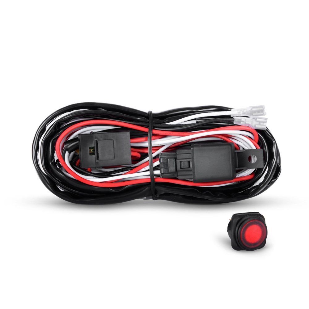 Nilight Off Road LED Light Bar Wiring Harness Kit 12V/40A Relay On/off